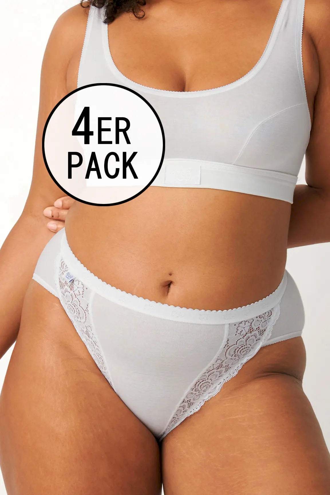 Tai Slip im 4er Pack aus der Damenunterwäsche-Serie CHIC von der Marke Sloggi, Farbe: white, Vorderansicht