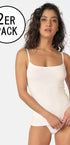 Spaghettishirtim 2er Pack aus der Alltagswäsche-Serie ADVANTAGE COTTON STRETCH von der Marke Skiny, Farbe: white, Vorderansicht