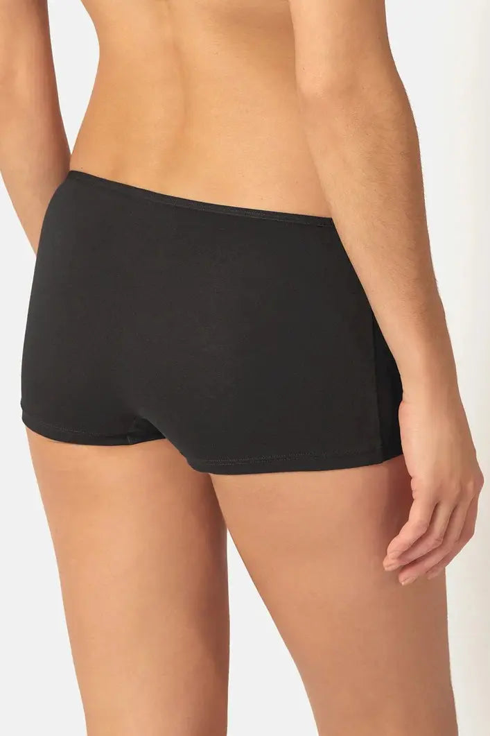 Boyleg Shorts im 2er Pack aus der Alltagswäsche-Serie ADVANTAGE COTTON STRETCH von der Marke Skiny, Farbe: black, Rückansicht