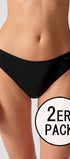 High Leg Slip im 2er Pack aus der Alltagswäsche-Serie ADVANTAGE COTTON STRETCH von der Marke Skiny, Farbe: black, Vorderansicht