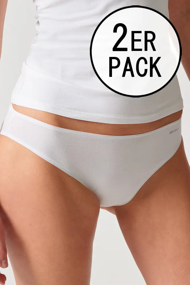 Rio Slip im 2er Pack aus der Alltagswäsche-Serie ADVANTAGE COTTON STRETCH von der Marke Skiny, Farbe: white, Seitenansicht