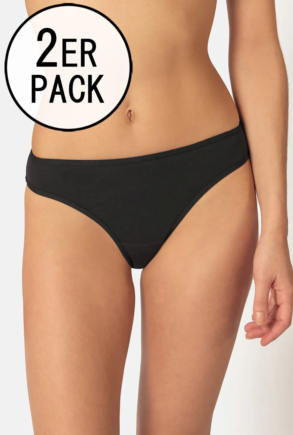 Rio Slip im 2er Pack aus der Alltagswäsche-Serie ADVANTAGE COTTON STRETCH von der Marke Skiny, Farbe: black, Vorderansicht