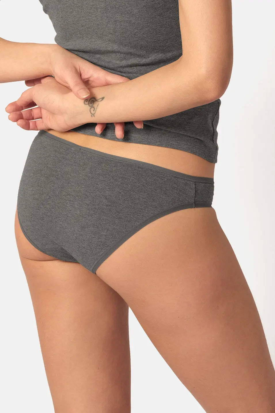 Rio Slip im 2er Pack aus der Alltagswäsche-Serie ADVANTAGE COTTON STRETCH von der Marke Skiny, Farbe: anthra melange, Rückansicht