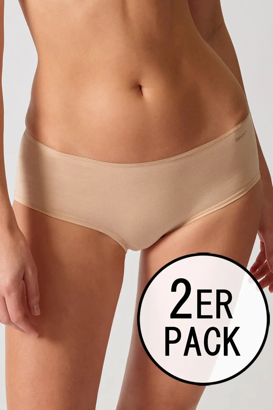 Panty im 2er Pack aus der Alltagswäsche-Serie ADVANTAGE COTTON STRETCH von der Marke Skiny, Farbe: beige, Vorderansicht