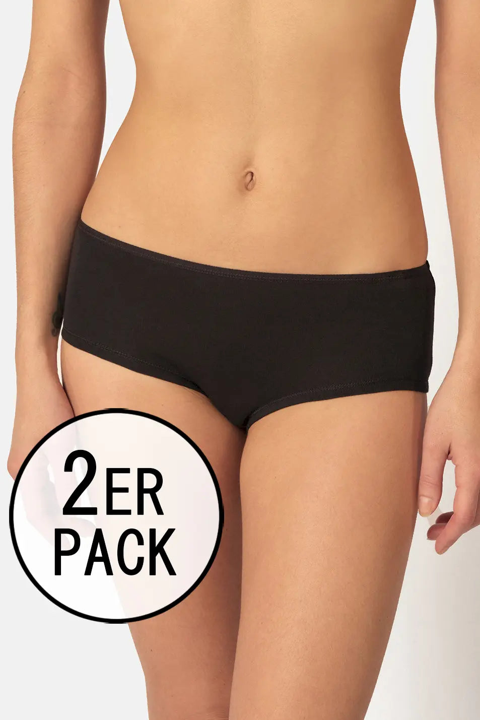 Panty im 2er Pack aus der Alltagswäsche-Serie ADVANTAGE COTTON STRETCH von der Marke Skiny, Farbe: black, Vorderansicht