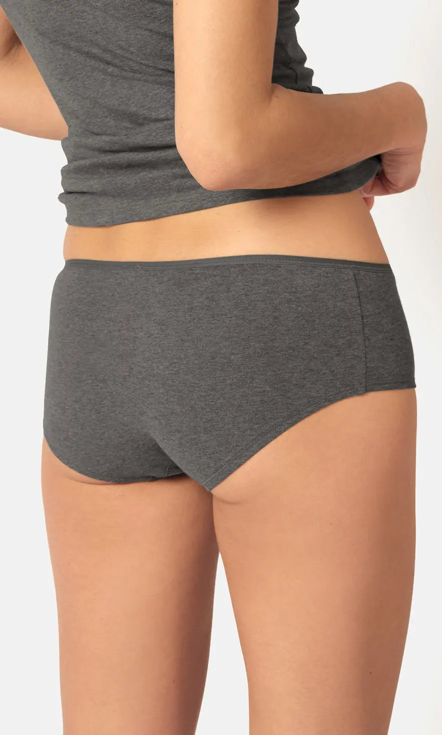 Panty im 2er Pack aus der Alltagswäsche-Serie ADVANTAGE COTTON STRETCH von der Marke Skiny, Farbe: anthra melange, Rückansicht