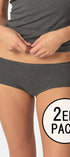 Panty im 2er Pack aus der Alltagswäsche-Serie ADVANTAGE COTTON STRETCH von der Marke Skiny, Farbe: anthra melange, Vorderansicht