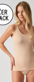 Tank Top im 2er Pack aus der Alltagswäsche-Serie ADVANTAGE COTTON STRETCH von der Marke Skiny, Farbe: beige, Vorderansicht