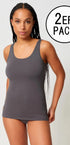 Tank Top im 2er Pack aus der Alltagswäsche-Serie ADVANTAGE COTTON STRETCH von der Marke Skiny, Farbe: anthra melange, Vorderansicht