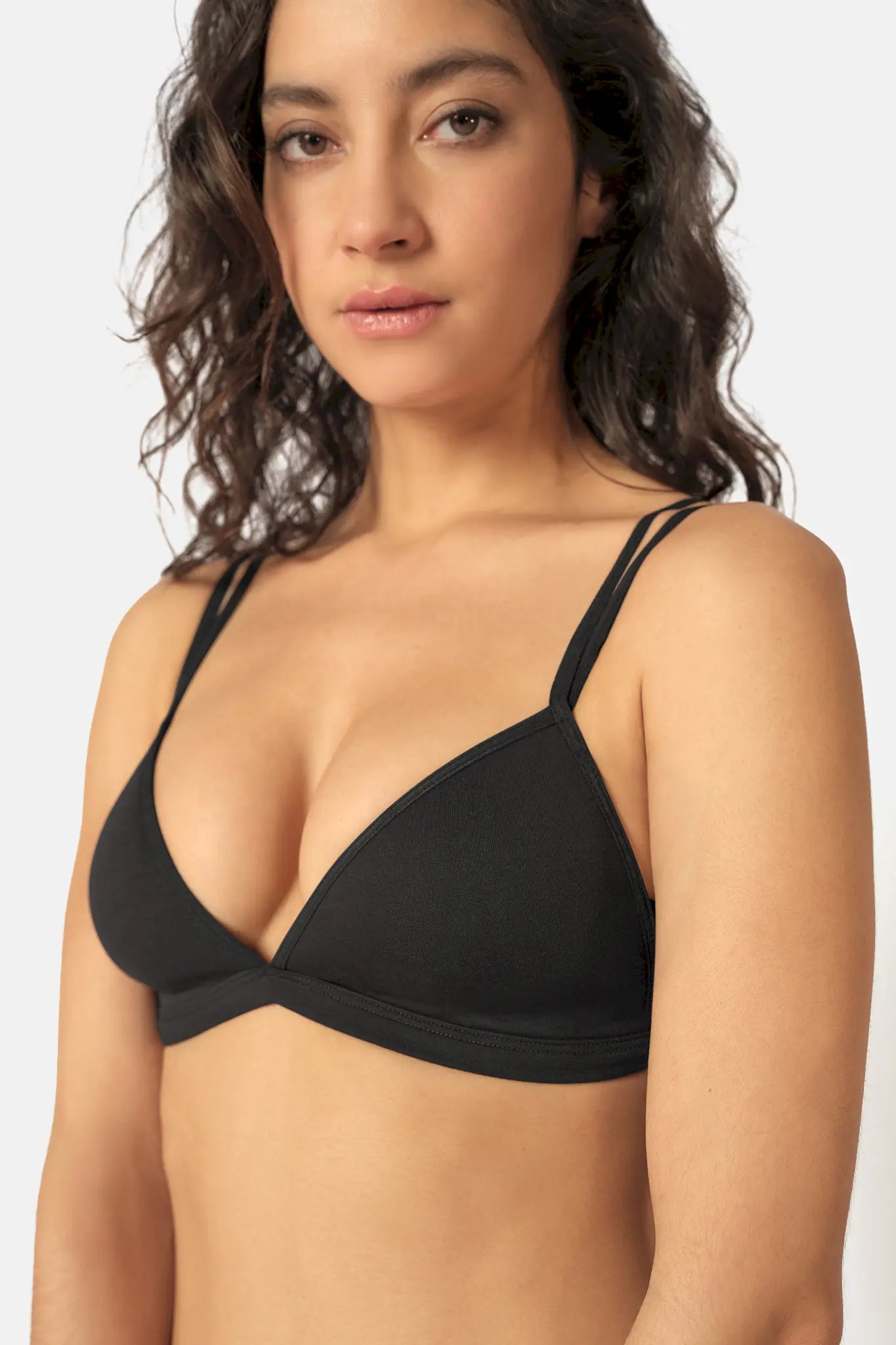Triangel BH aus der Alltagswäsche-Serie ADVANTAGE COTTON STRETCH von der Marke Skiny, Farbe: black, Seitenansicht