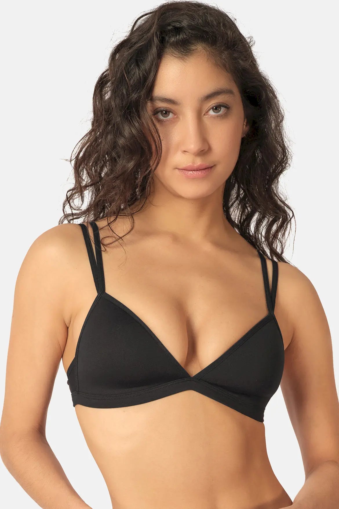 Triangel BH aus der Alltagswäsche-Serie ADVANTAGE COTTON STRETCH von der Marke Skiny, Farbe: black, Vorderansicht