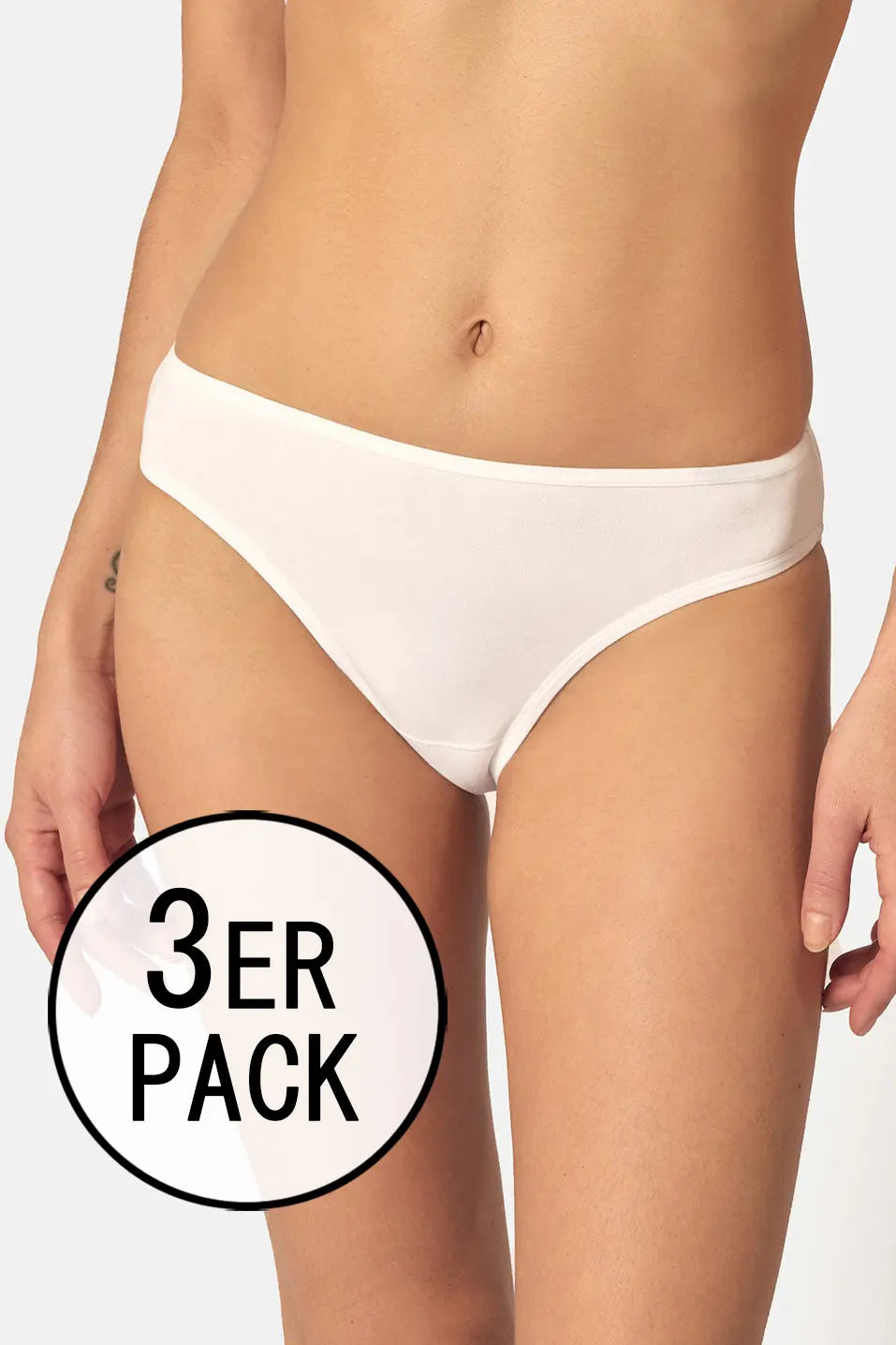 Rio Slip im 3er Pack aus der Alltagswäsche-Serie ADVANTAGE COTTON STRETCH von der Marke Skiny, Farbe: white, Vorderansicht