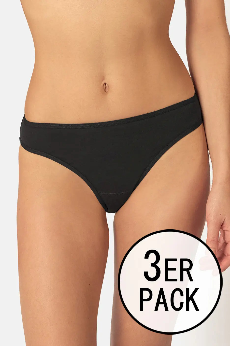 Rio Slip im 3er Pack aus der Alltagswäsche-Serie ADVANTAGE COTTON STRETCH von der Marke Skiny, Farbe: black, Vorderansicht