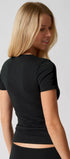 Kurzarm Shirt aus der Alltagswäsche-Serie ADVANTAGE COTTON STRETCH von der Marke Skiny, Farbe: black, Rückansicht