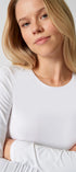 Langarm Shirt aus der Alltagswäsche-Serie ADVANTAGE COTTON STRETCH von der Marke Skiny, Farbe: white, Detailansicht