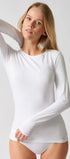 Langarm Shirt aus der Alltagswäsche-Serie ADVANTAGE COTTON STRETCH von der Marke Skiny, Farbe: white, Vorderansicht