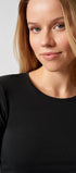 Langarm Shirt aus der Alltagswäsche-Serie ADVANTAGE COTTON STRETCH von der Marke Skiny, Farbe: black, Detailansicht