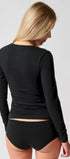 Langarm Shirt aus der Alltagswäsche-Serie ADVANTAGE COTTON STRETCH von der Marke Skiny, Farbe: black, Rückansicht