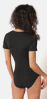 Kurzarm Body aus der Basicunterwäsche-Serie COTTON BODIES von der Marke Skiny, Farbe: black, Rückansicht