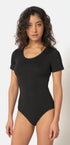 Kurzarm Body aus der Basicunterwäsche-Serie COTTON BODIES von der Marke Skiny, Farbe: black, Vorderansicht