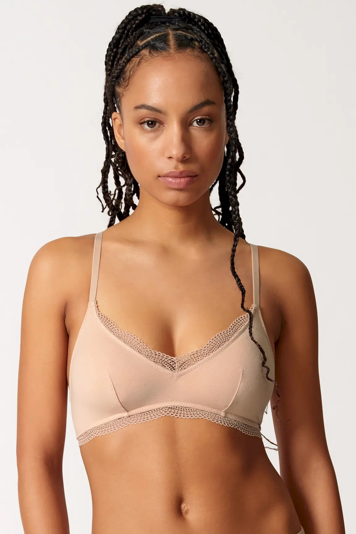 Soft BH aus der Baumwollunterwäsche-Serie CLASSICOTTON Skiny, Farbe: beige, Vorderansicht