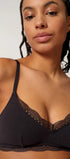 Soft BH aus der Baumwollunterwäsche-Serie CLASSICOTTON Skiny, Farbe: black, Detailansicht