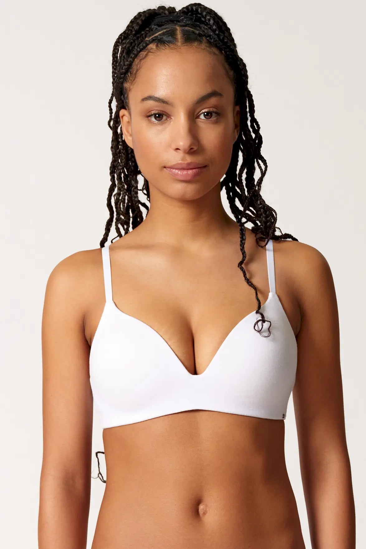 Triangel BH gepaddet aus der Baumwollunterwäsche-Serie CLASSICOTTON Skiny, Farbe: white, Vorderansicht