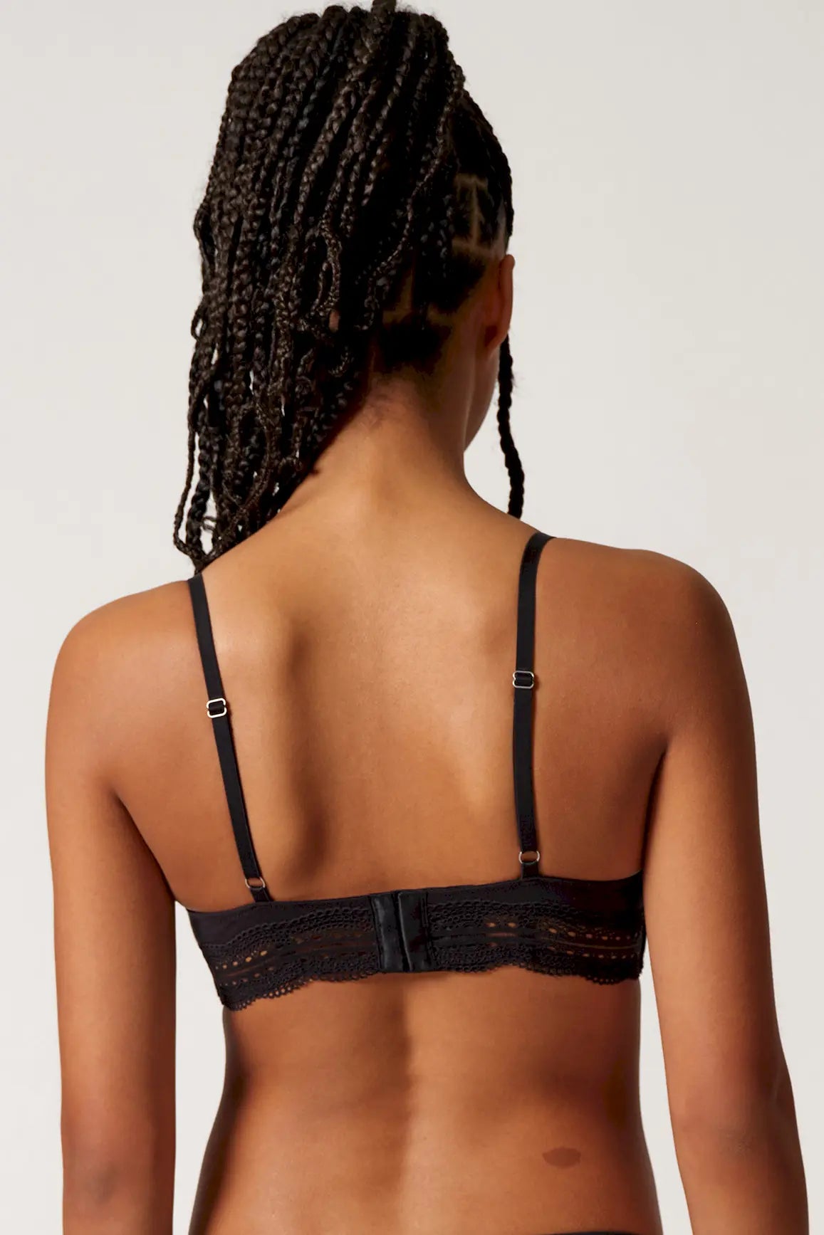 Triangel BH gepaddet aus der Baumwollunterwäsche-Serie CLASSICOTTON Skiny, Farbe: black, Rückansicht