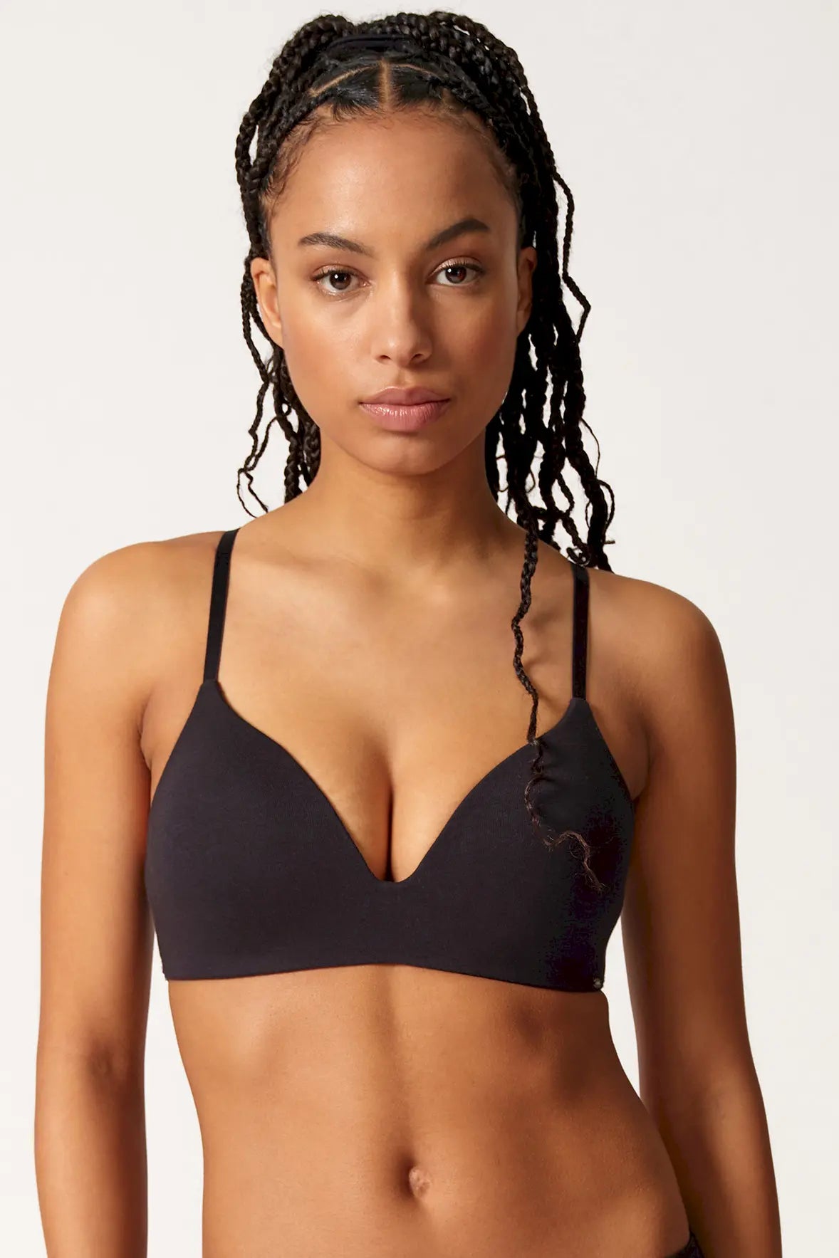 Triangel BH gepaddet aus der Baumwollunterwäsche-Serie CLASSICOTTON Skiny, Farbe: black, Vorderansicht