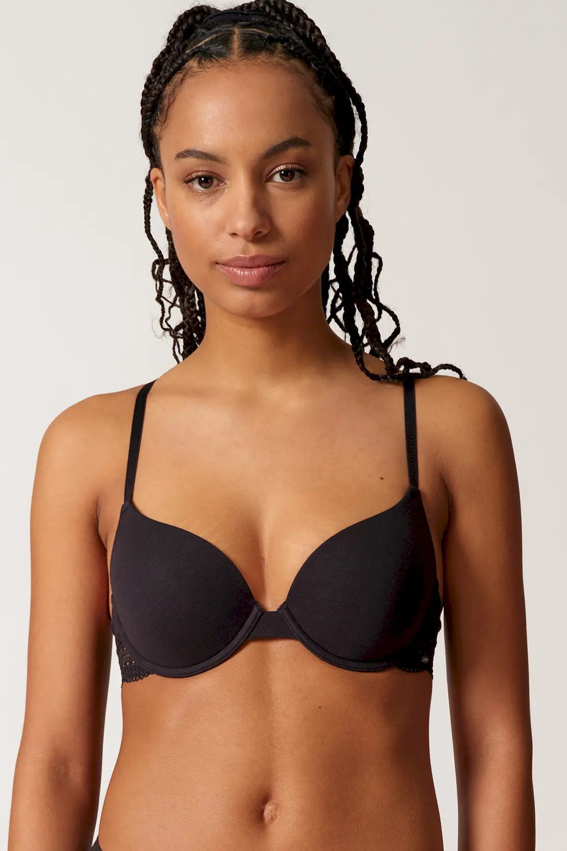 Schalen BH aus der Baumwollunterwäsche-Serie CLASSICOTTON Skiny, Farbe: black, Vorderansicht