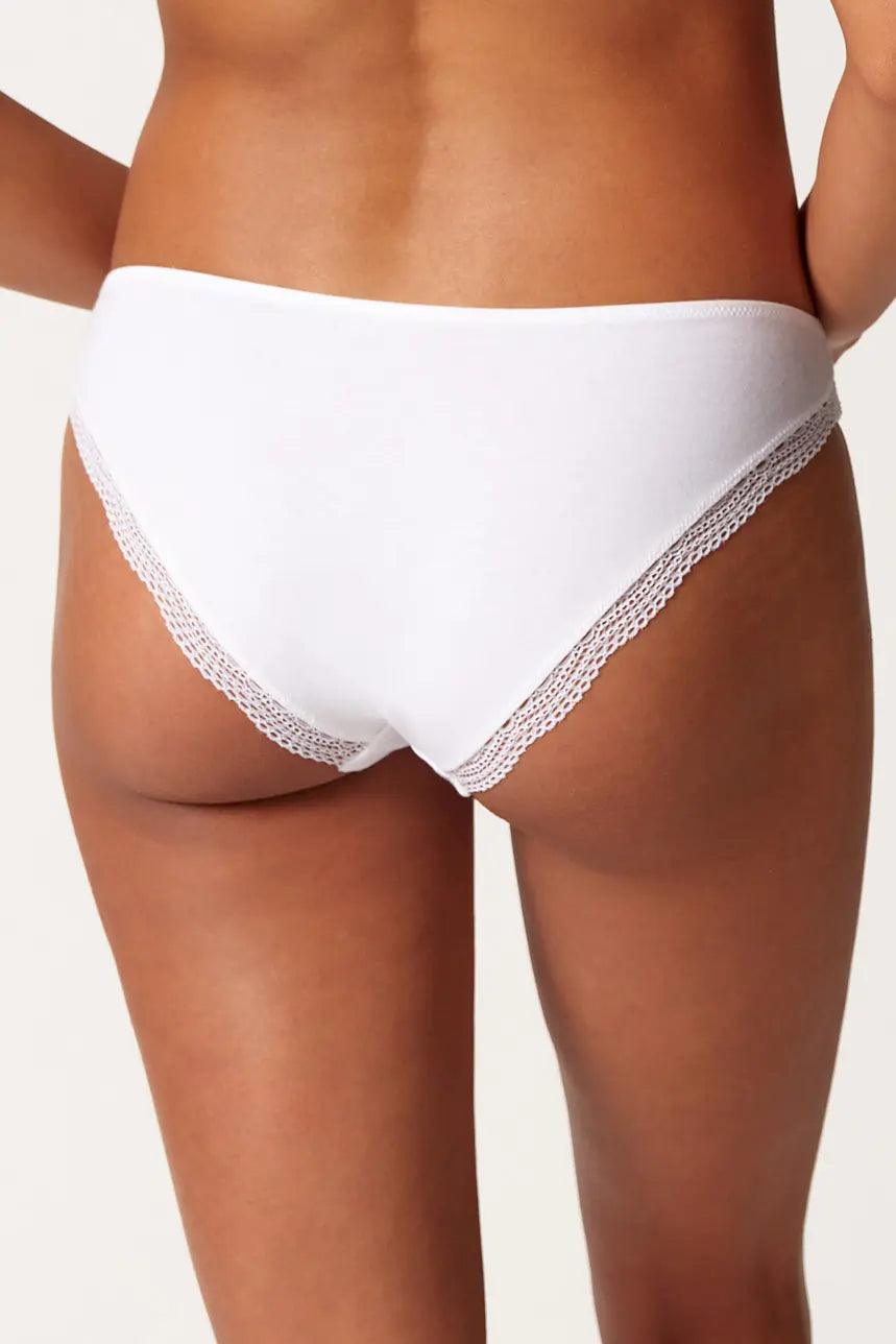 Rio Slip im 2er Pack aus der Baumwollunterwäsche-Serie CLASSICOTTON Skiny, Farbe: white, Rückansicht