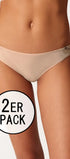Rio Slip im 2er Pack aus der Baumwollunterwäsche-Serie CLASSICOTTON Skiny, Farbe: beige, Vorderansicht