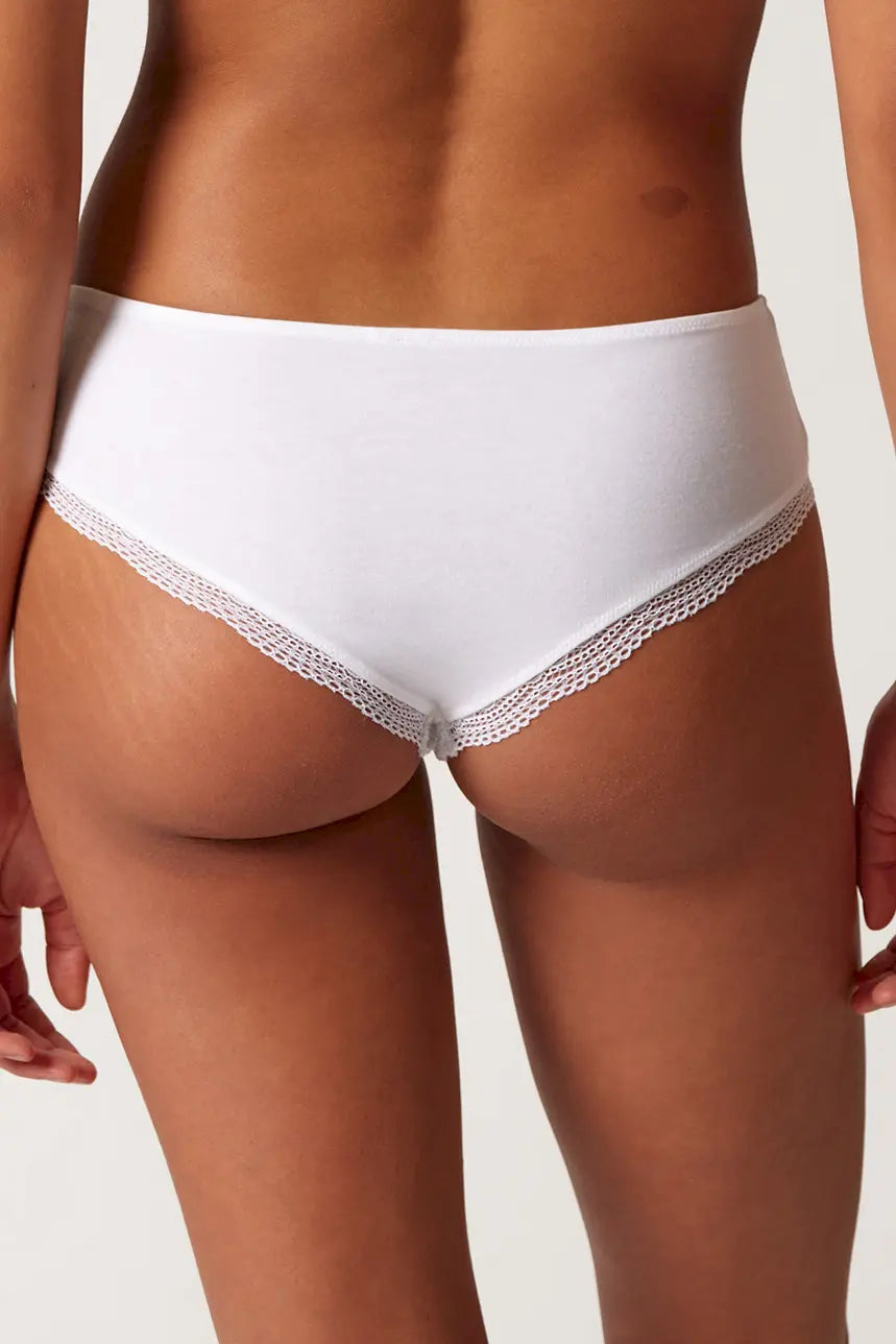 Cheeky Panty im 2er Pack aus der Baumwollunterwäsche-Serie CLASSICOTTON Skiny, Farbe: white, Rückansicht