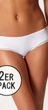 Cheeky Panty im 2er Pack aus der Baumwollunterwäsche-Serie CLASSICOTTON Skiny, Farbe: white, Vorderansicht