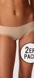 Cheeky Panty im 2er Pack aus der Baumwollunterwäsche-Serie CLASSICOTTON Skiny, Farbe: beige, Vorderansicht