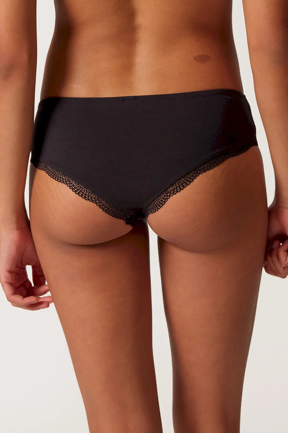 Cheeky Panty im 2er Pack aus der Baumwollunterwäsche-Serie CLASSICOTTON Skiny, Farbe: black, Rückansicht