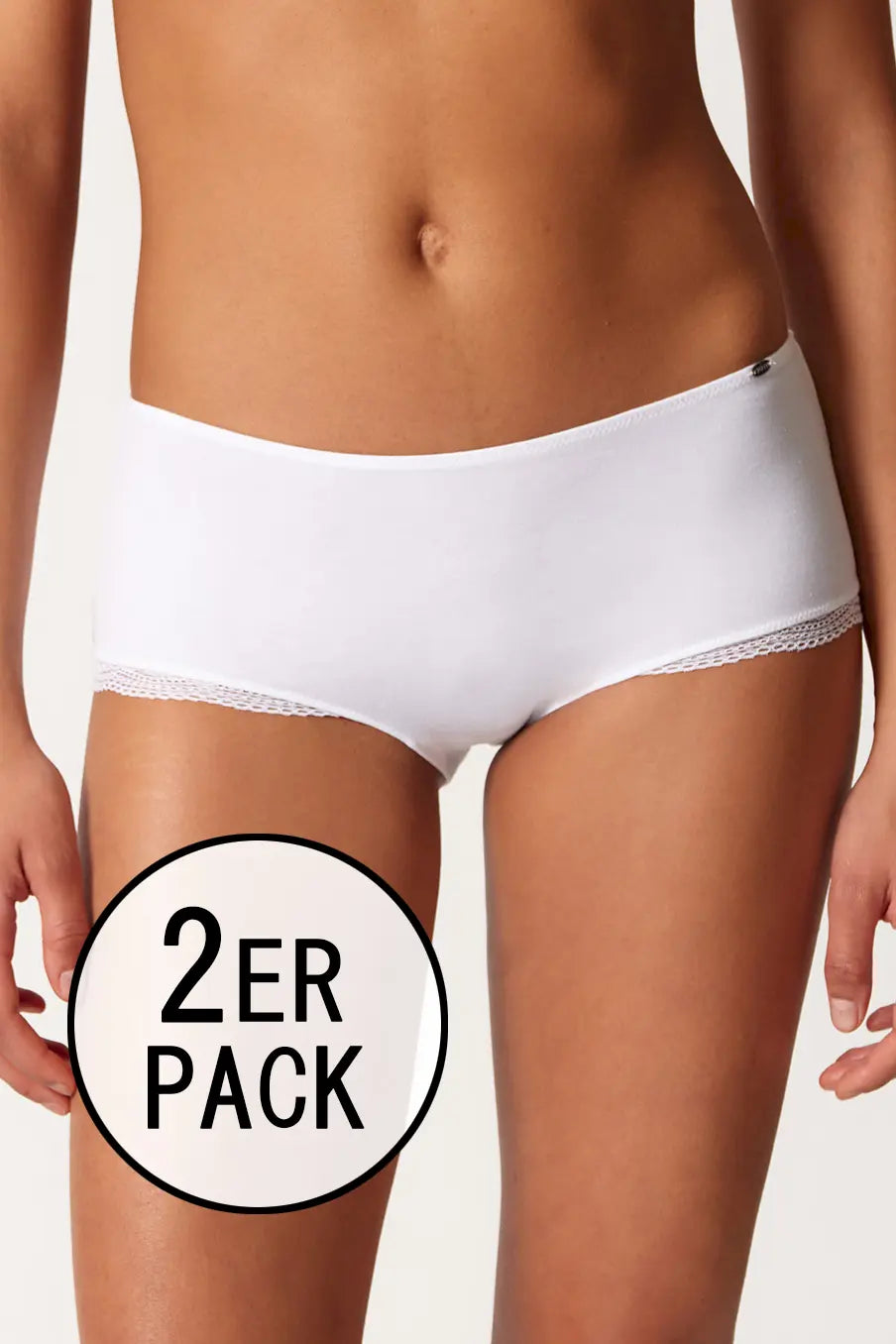 Pant im 2er Pack aus der Baumwollunterwäsche-Serie CLASSICOTTON Skiny, Farbe: white, Vorderansicht