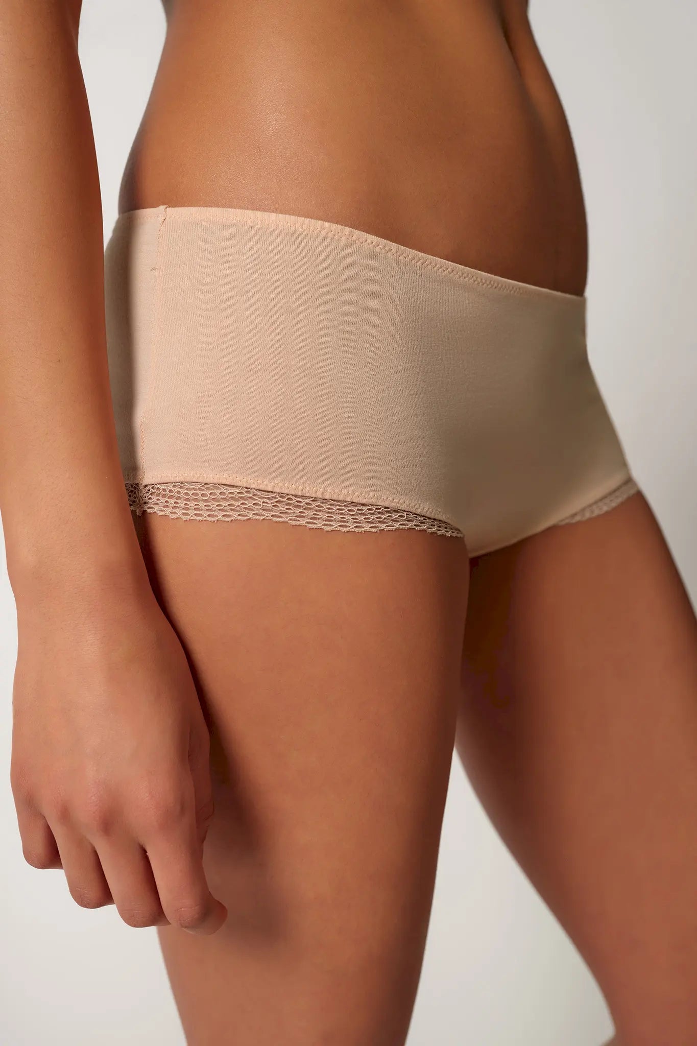 Pant im 2er Pack aus der Baumwollunterwäsche-Serie CLASSICOTTON Skiny, Farbe: beige, Seitenansicht