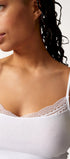 Spaghettishirt aus der Baumwollunterwäsche-Serie CLASSICOTTON Skiny, Farbe: white, Detailansicht