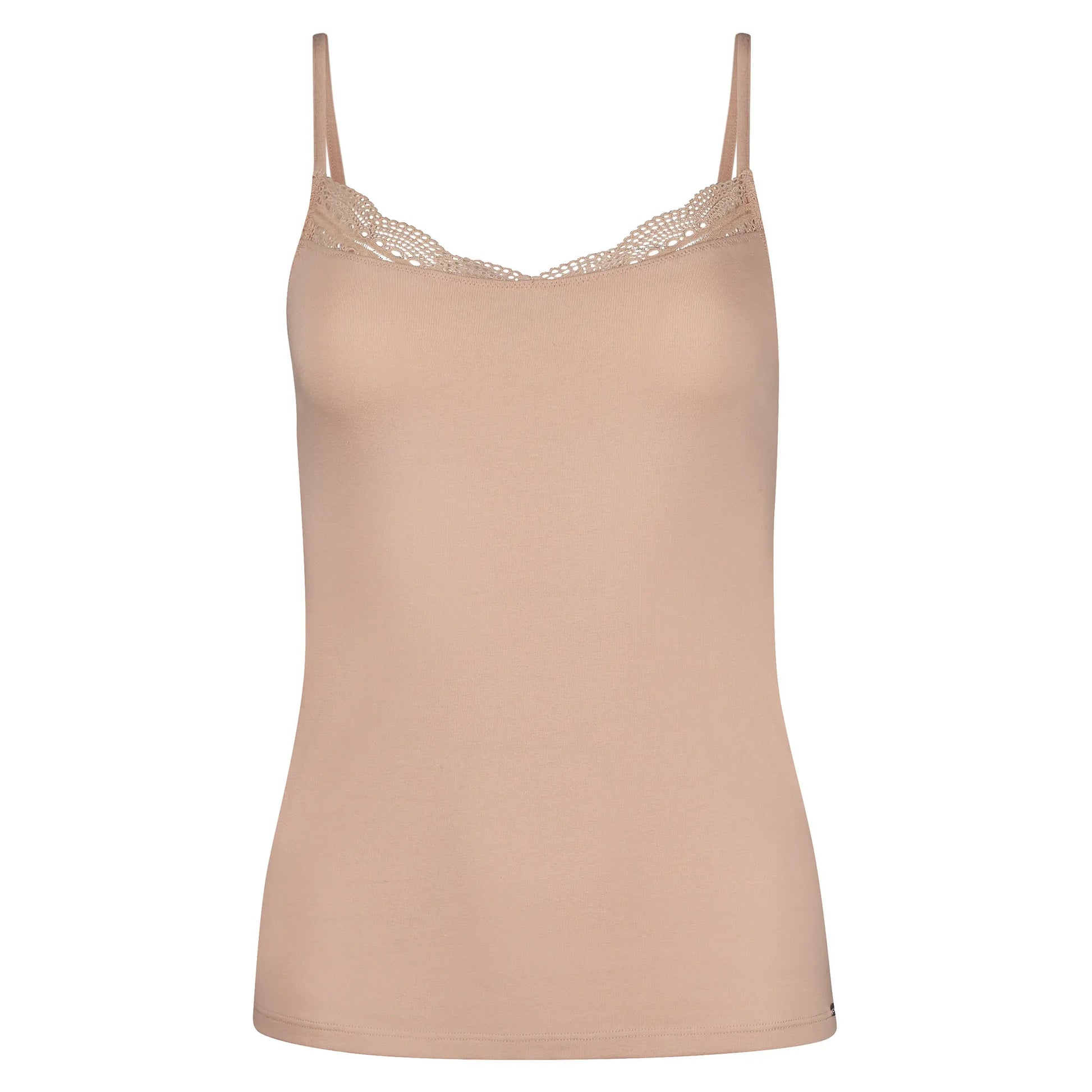 Spaghettishirt aus der Baumwollunterwäsche-Serie CLASSICOTTON Skiny, Farbe: beige, Produktfoto