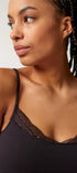 Spaghettishirt aus der Baumwollunterwäsche-Serie CLASSICOTTON Skiny, Farbe: black, Detailansicht