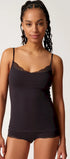 Spaghettishirt aus der Baumwollunterwäsche-Serie CLASSICOTTON Skiny, Farbe: black, Vorderansicht