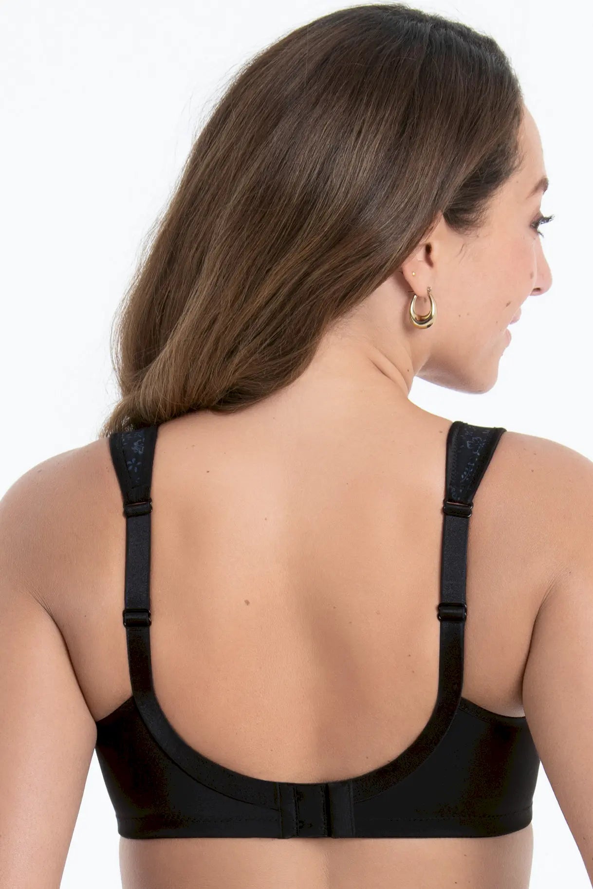 Komfort-BH ohne Bügel aus der Damenunterwäsche-Serie CLARA ART von der Marke Anita, Farbe: schwarz-anthrazit, Rückansicht