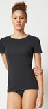 T-Shirt aus der Damenunterwäsche-Serie COTTON ESSENTIALS von der Marke Skiny, Farbe: black, Vorderansicht