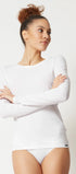 Langarmshirt aus der Damenunterwäsche-Serie COTTON ESSENTIALS von der Marke Skiny, Farbe: white, Vorderansicht