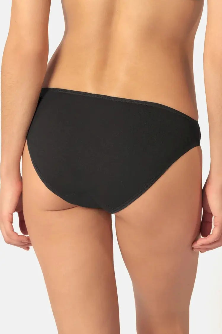 Hüft Slip aus der Damenunterwäsche-Serie COTTON ESSENTIALS von der Marke Skiny, Farbe: black, Rückansicht