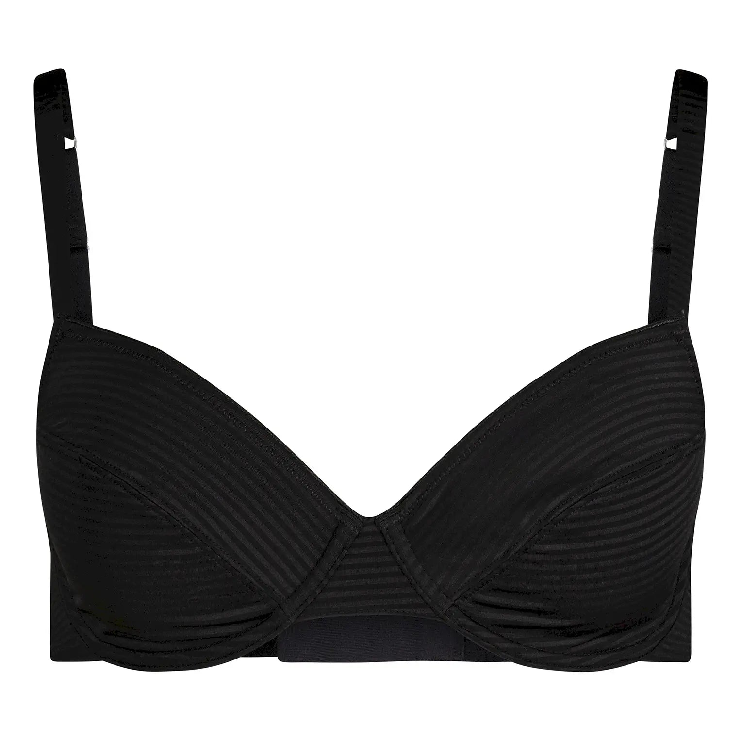 Bügel BH aus der Damenunterwäsche-Serie TIMELESSENTIALS von der Marke Skiny, Farbe: anthrablack stripes, Produktfoto