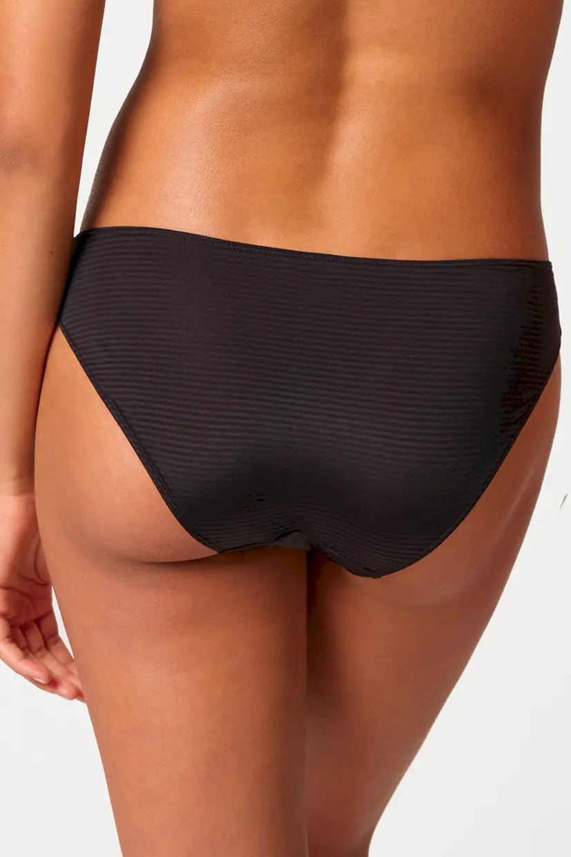 Rio Slip aus der Damenunterwäsche-Serie TIMELESSENTIALS von der Marke Skiny, Farbe: anthrablack stripes, Rückansicht