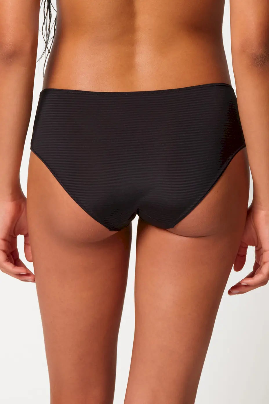 Panty aus der Damenunterwäsche-Serie TIMELESSENTIALS von der Marke Skiny, Farbe: anthrablack stripes, Rückansicht