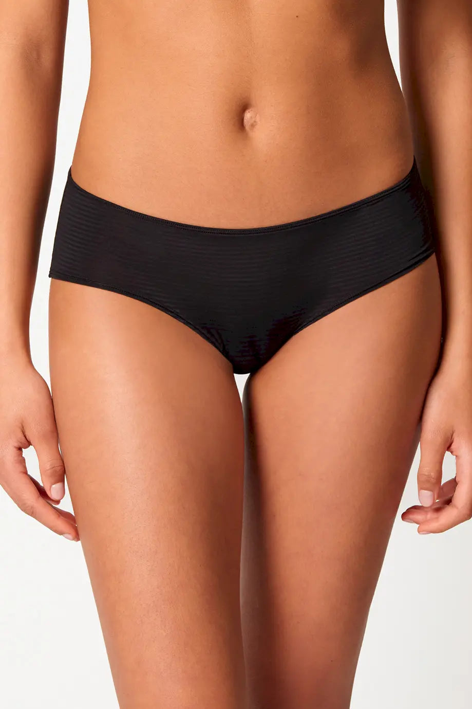 Panty aus der Damenunterwäsche-Serie TIMELESSENTIALS von der Marke Skiny, Farbe: anthrablack stripes, Vorderansicht